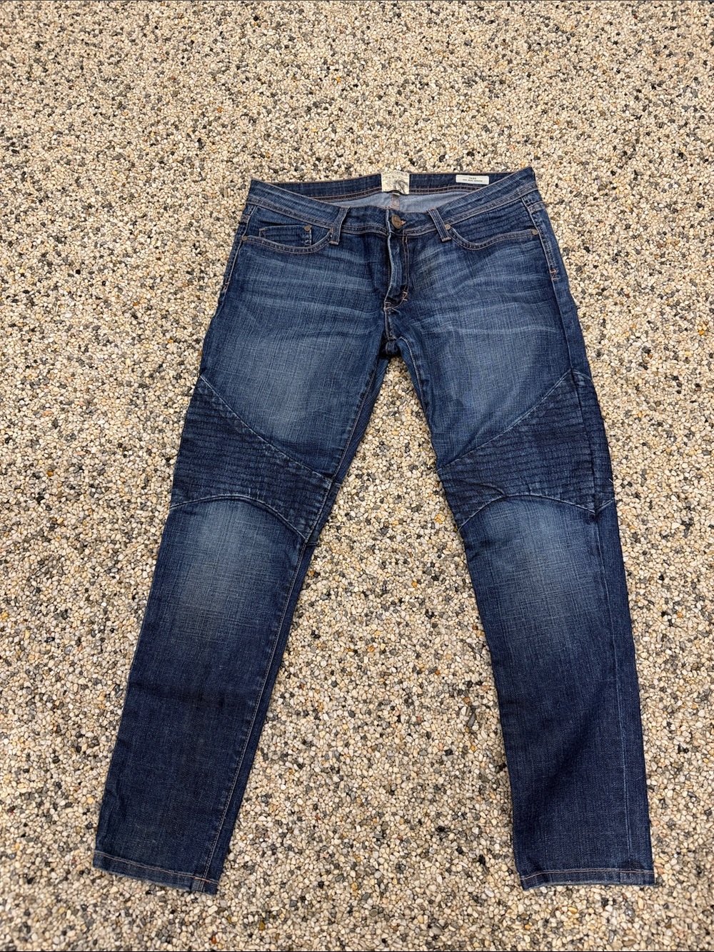 Dark Blue Women's Low Rise Skinny Moto Jeans